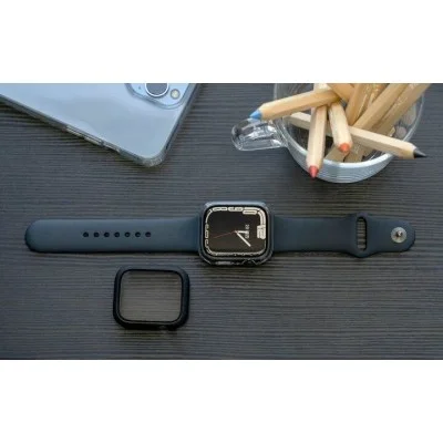 Torrii Torero Bumper Case with Screen Protector for Apple Watch Series 7 45mm- Black